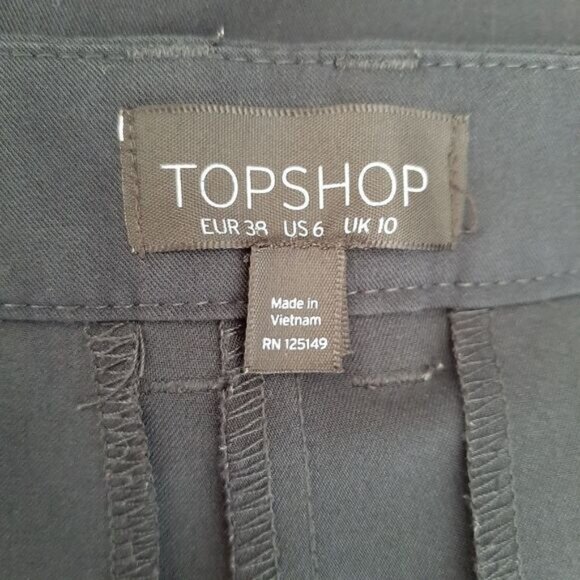 TOPSHOP | Ankle Cropped Dress Pants High Rise Navy Blue Sz 6 - Picture 7 of 9